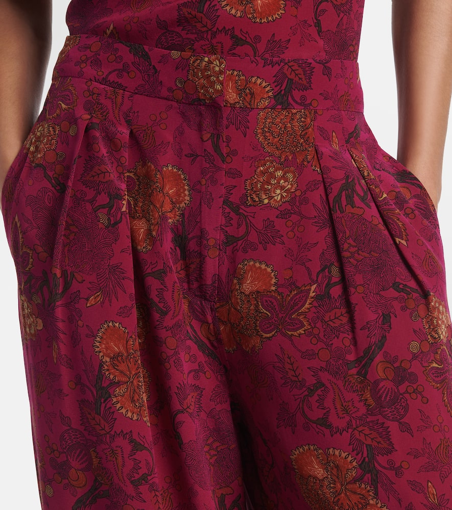 Aviva silk crêpe de chine wide-leg pants