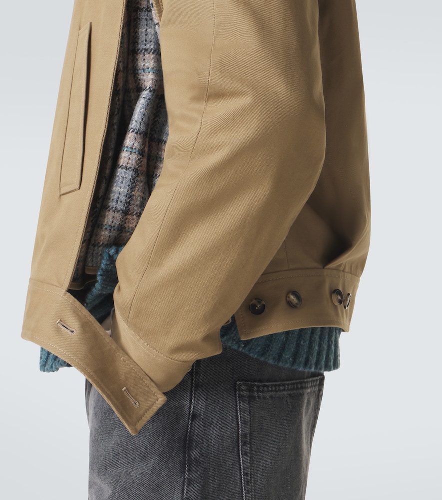 Layered cotton gabardine jacket