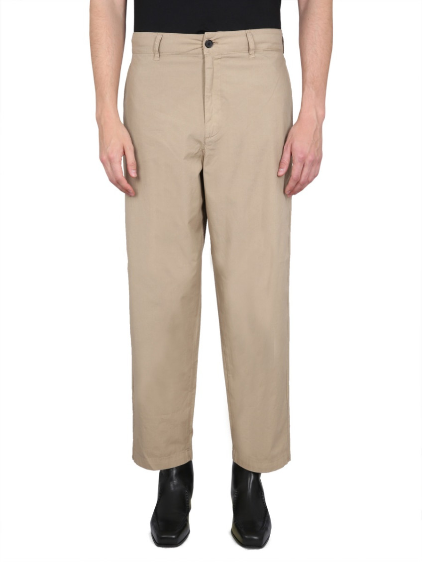Beige Flat Front Pants
