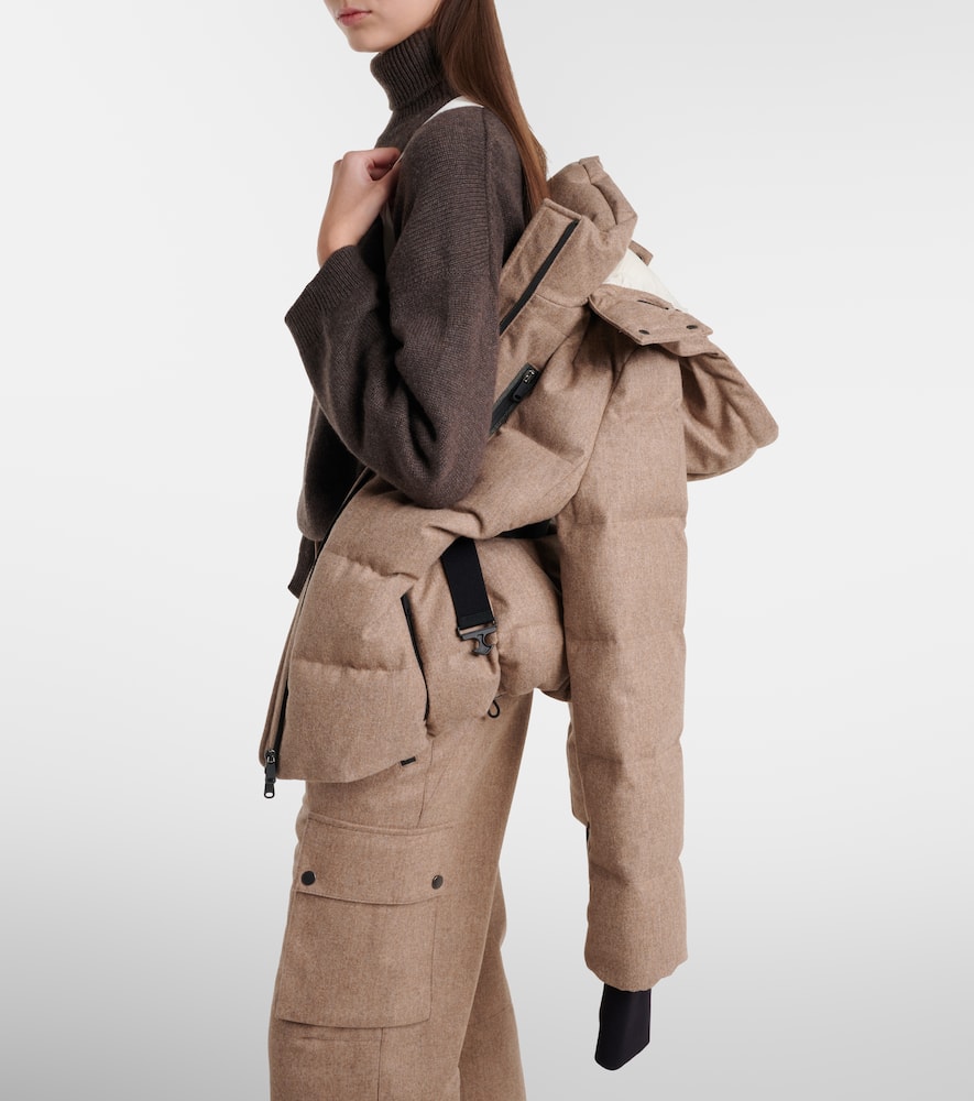 Virgin wool flannel down jacket