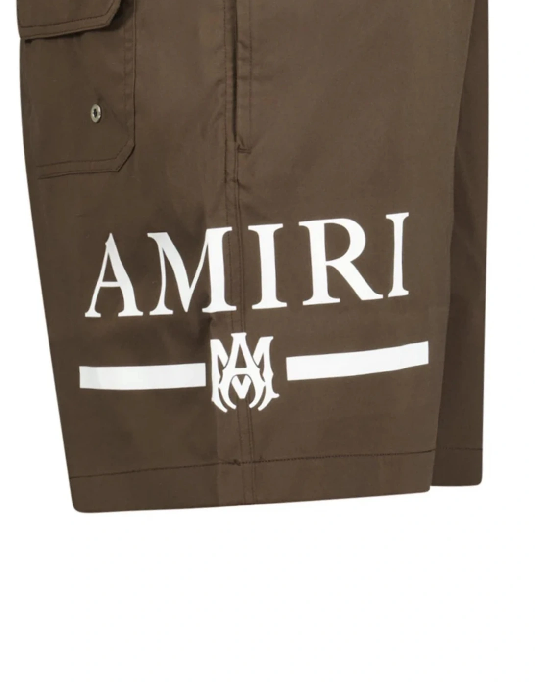 AMIRI MA BAR LOGO SWIM SHORTS BROWN