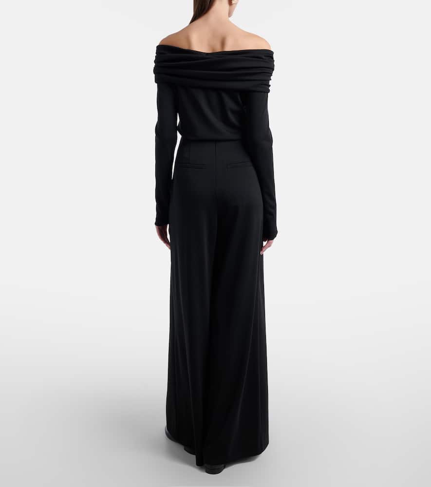 Cocco virgin wool jersey wide-leg pants