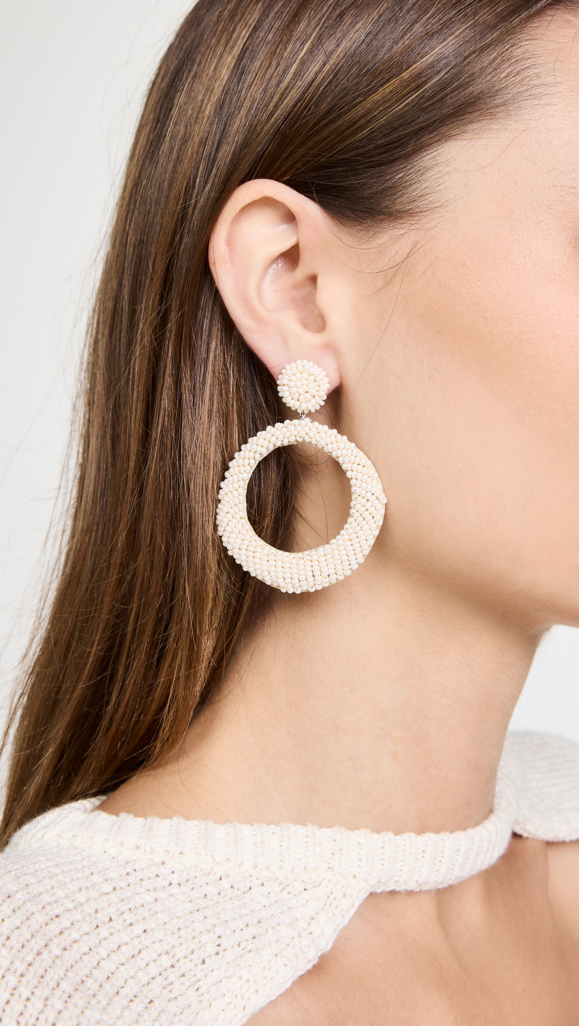 Deepa by Roberta Earrings Ivory One Size