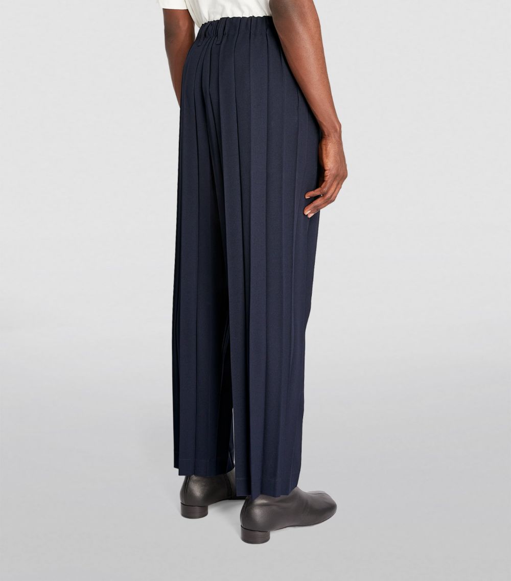 Wide-Pleat Straight Trousers