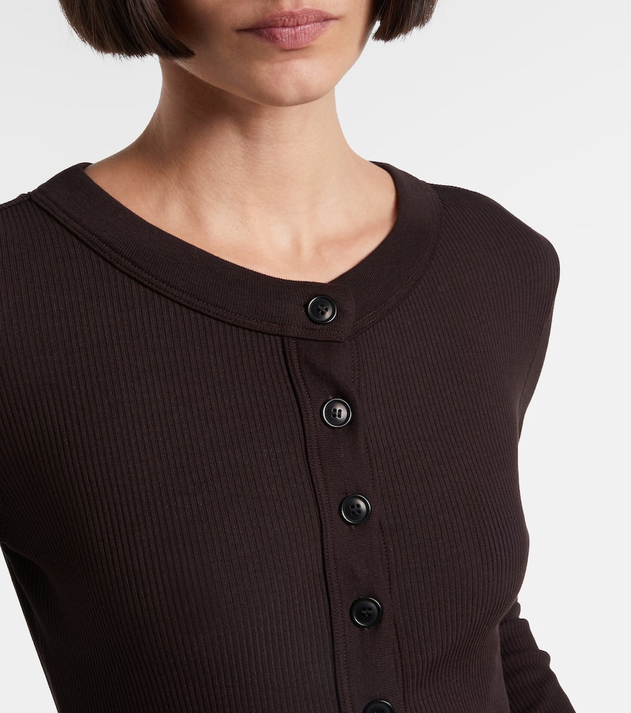 Ribbed-knit jersey top
