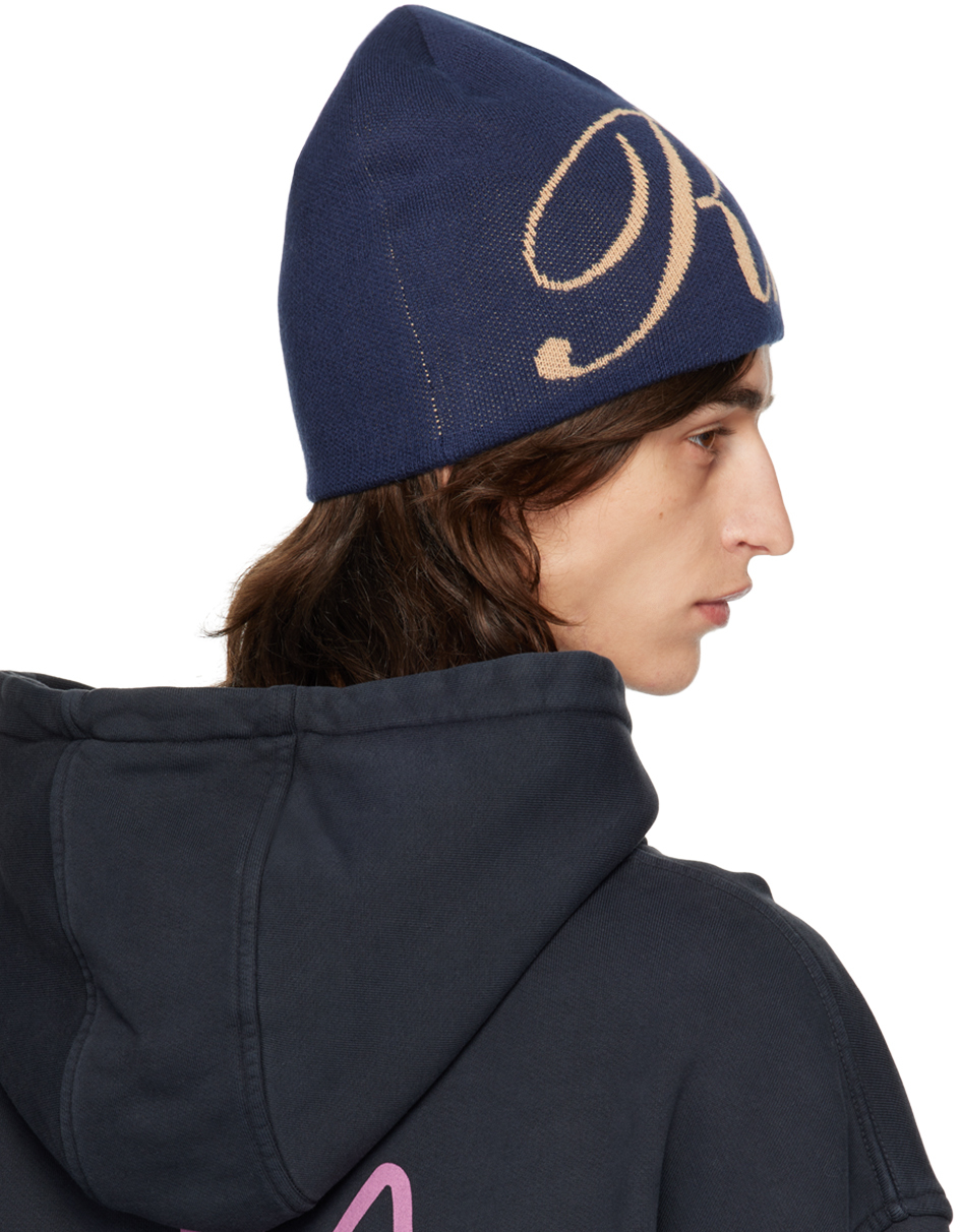 Rhude Navy Script Beanie