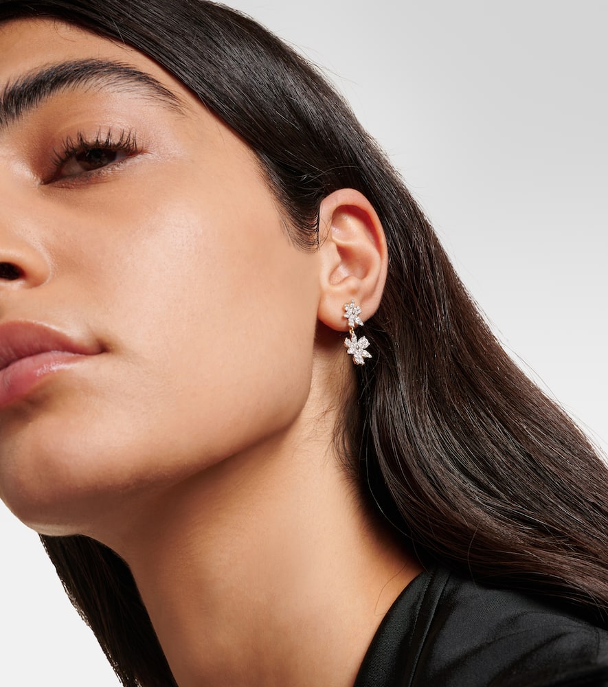 Grand Magnolia 14kt gold drop earrings with diamonds
