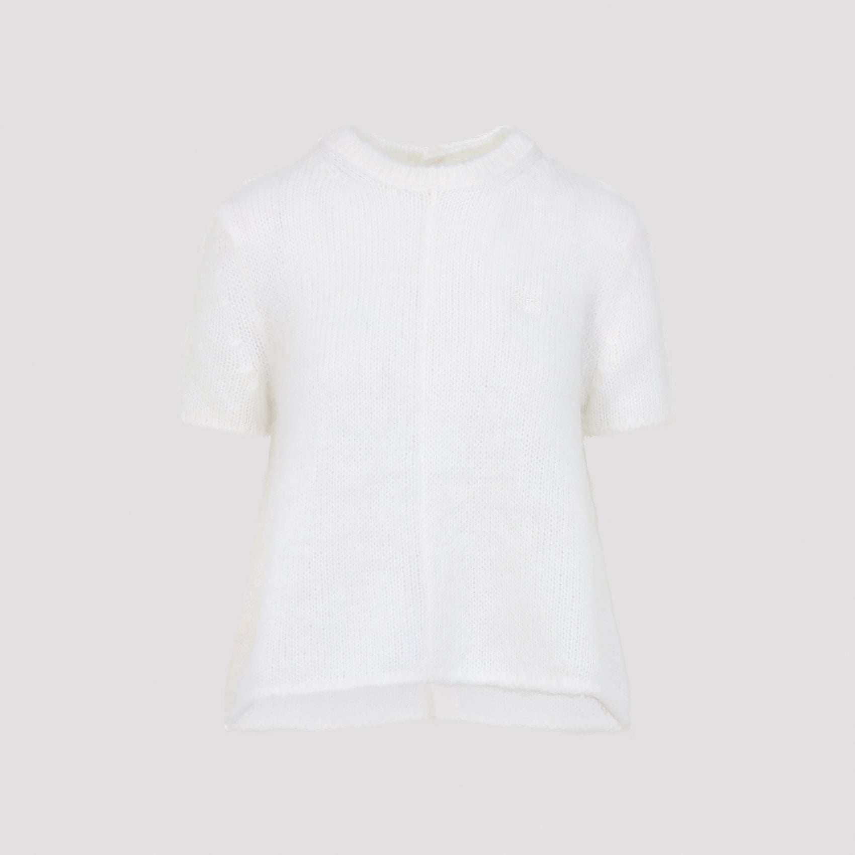 Embroidered Mohair Blend Short-Sleeved Sweater