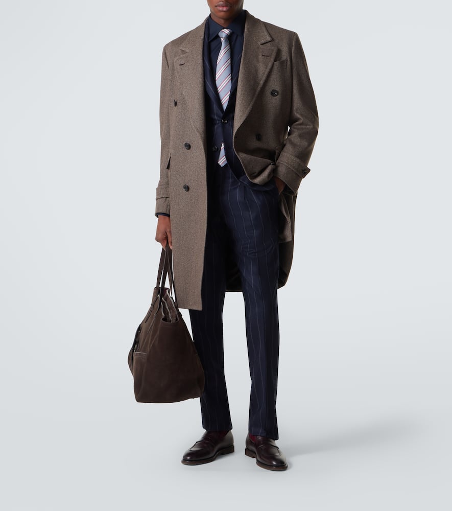 Pinstripe wool and cashmere suit