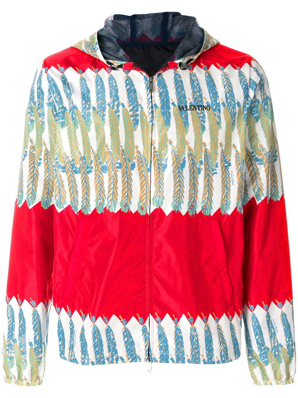 Patterned zipped jacket - Red