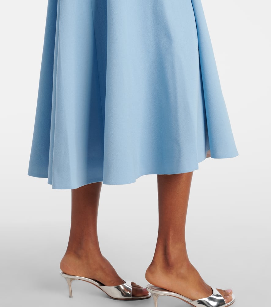 Collins pleated wool crêpe midi dress