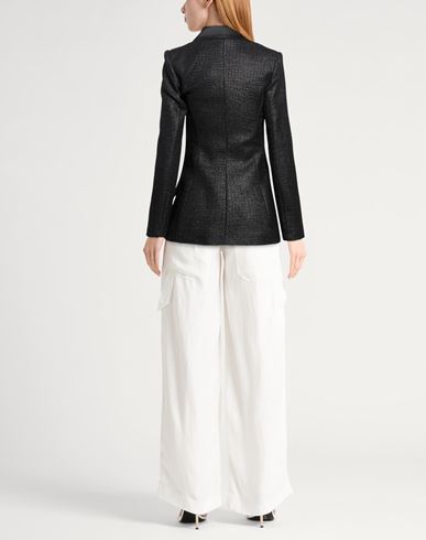 Woman Blazer Black Size 12 Acrylic, Polyester, Wool, Cotton
