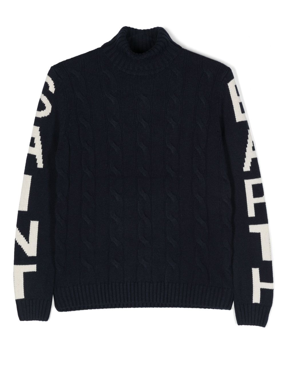MC2 Saint Barth Kids logo-knit jumper - Blue