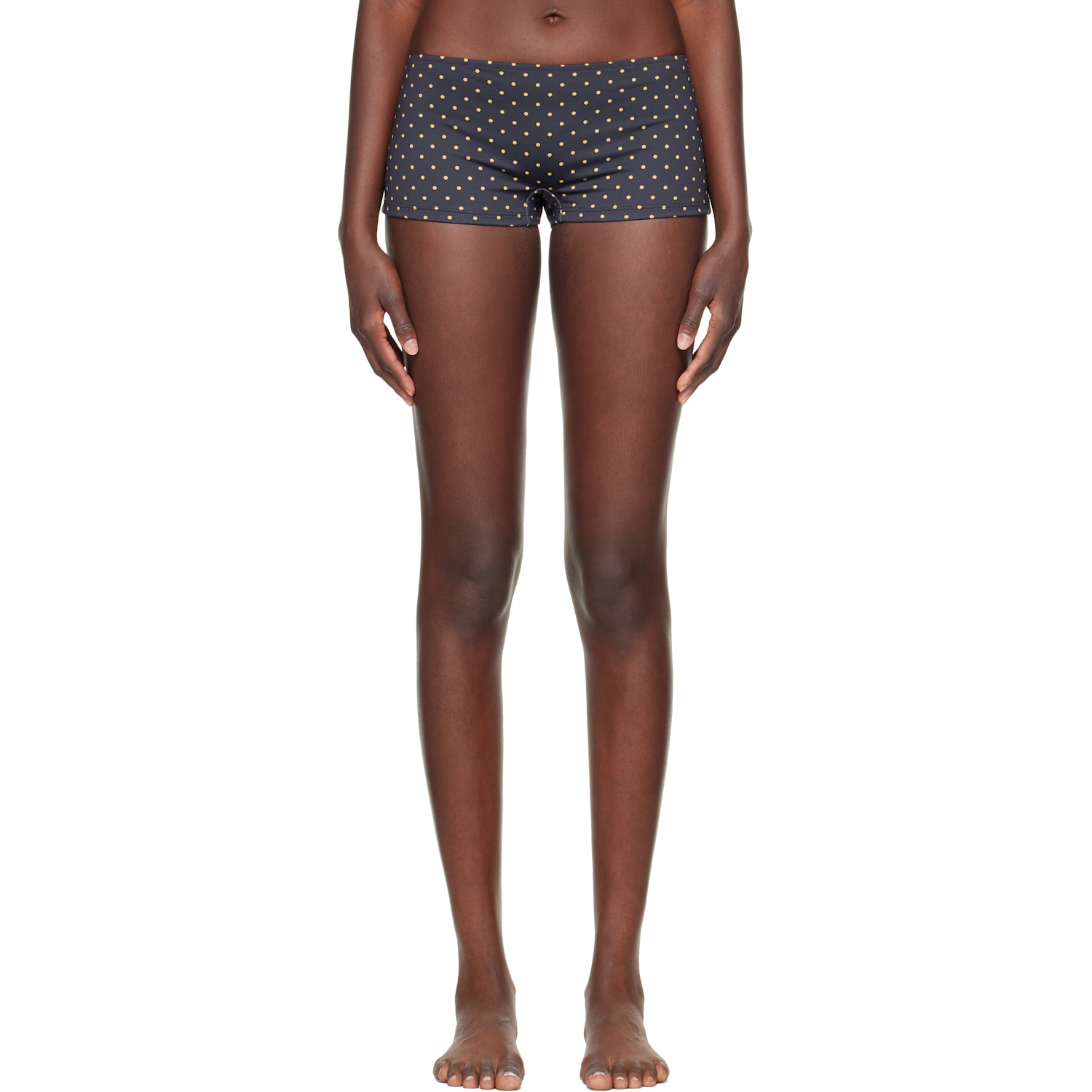 Black Celine Polka Swim Shorts