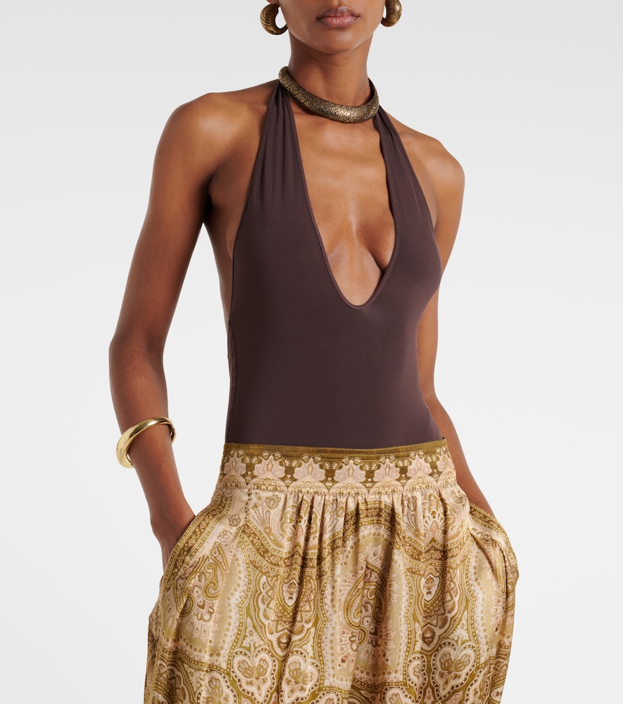 Luna halterneck open-back bodysuit