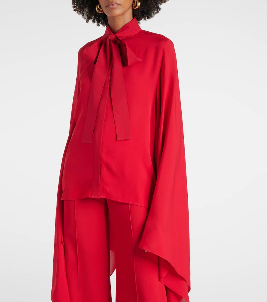 Tie-neck silk blouse