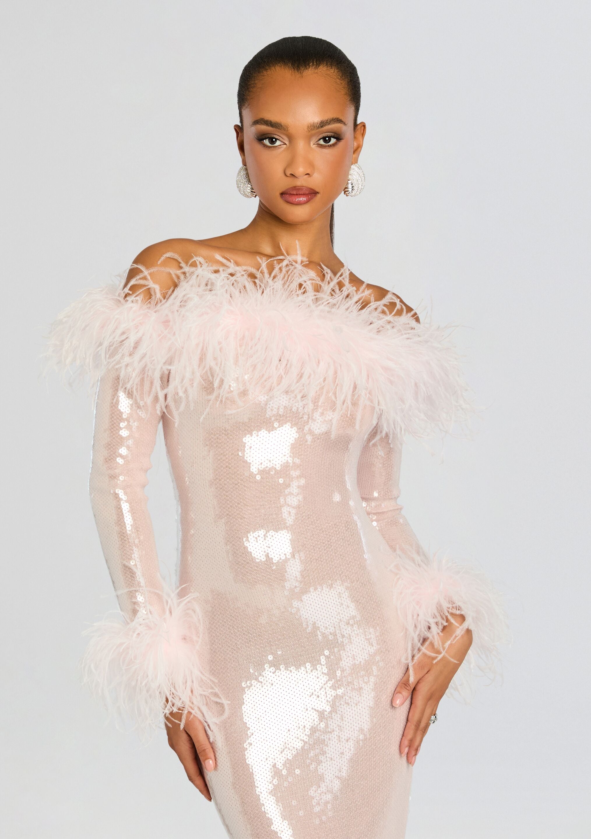 Petal Sequin Midi Dress