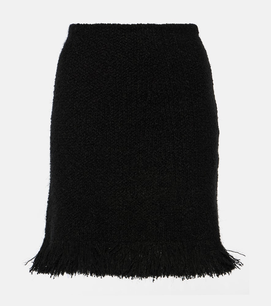 Chloé High-rise fringed wool-blend miniskirt