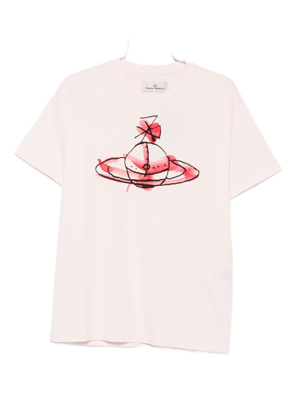 Orb-print organic cotton t-shirt - Pink