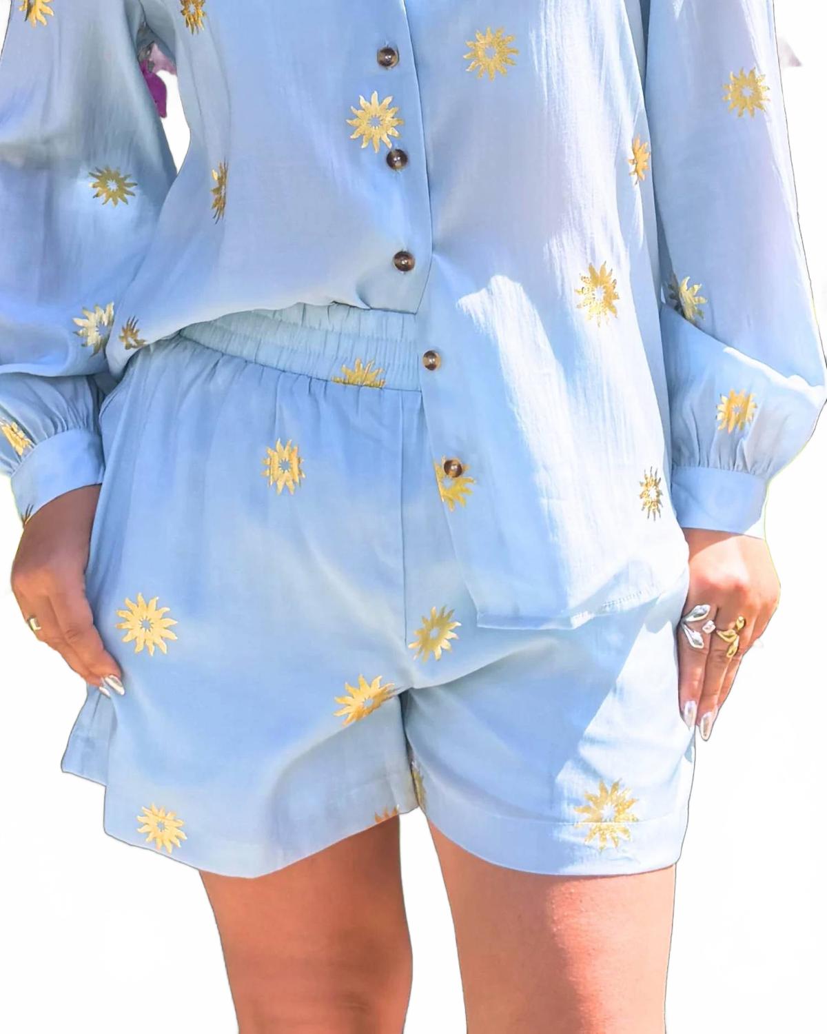 Sun Elissa Shorts In Ice Blue