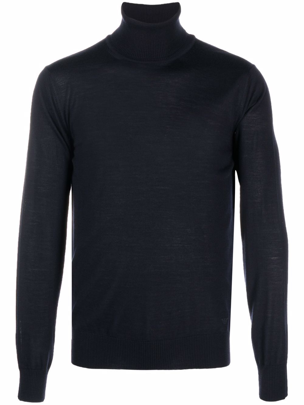 Roll neck knitted jumper - Black