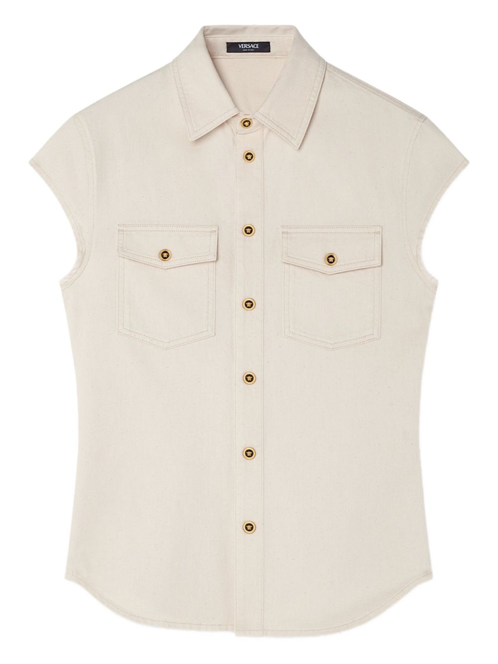 Sleeveless denim shirt - Neutrals