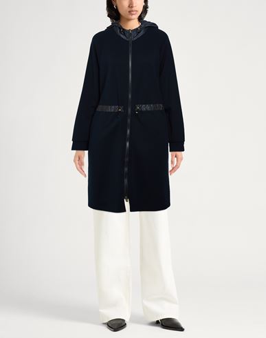 Woman Overcoat & Trench Coat Midnight blue Size 2 Cotton, Polyester