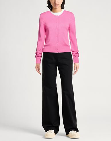 Woman Cardigan Fuchsia Size L Wool, Cashmere