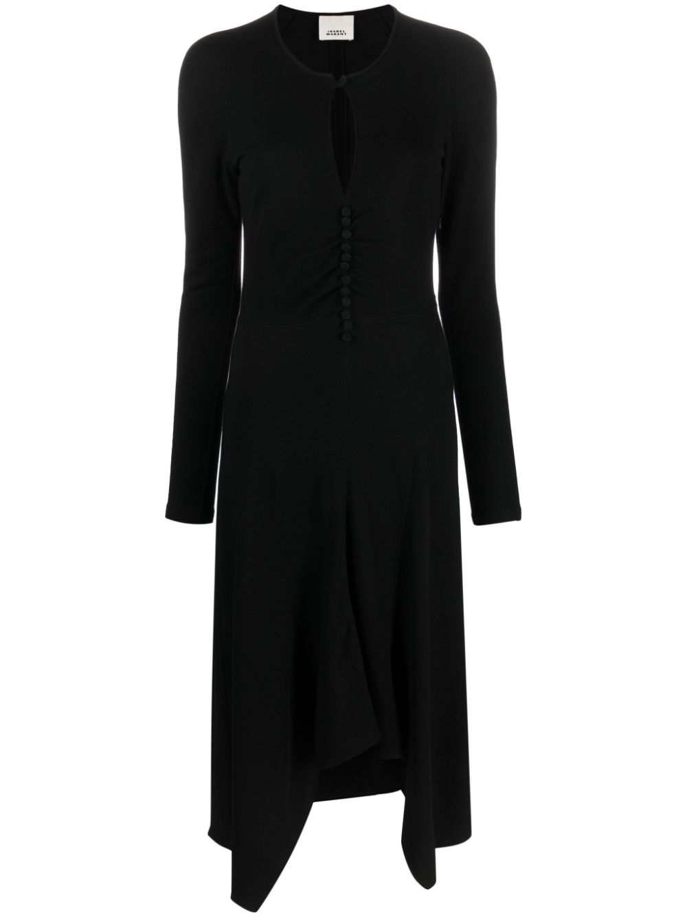 Keyhole-neck midi dress - Black