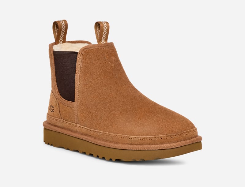 ® Men's Neumel Chelsea Suede Classic Boots Dress Shoes in Chestnut