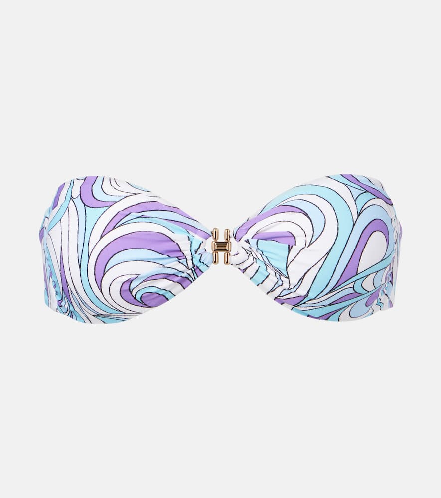 Istanbul printed bandeau bikini top