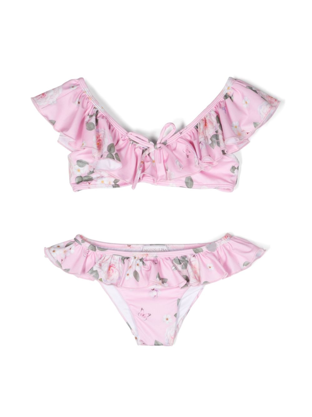 Floral-print ruffled bikini - Pink