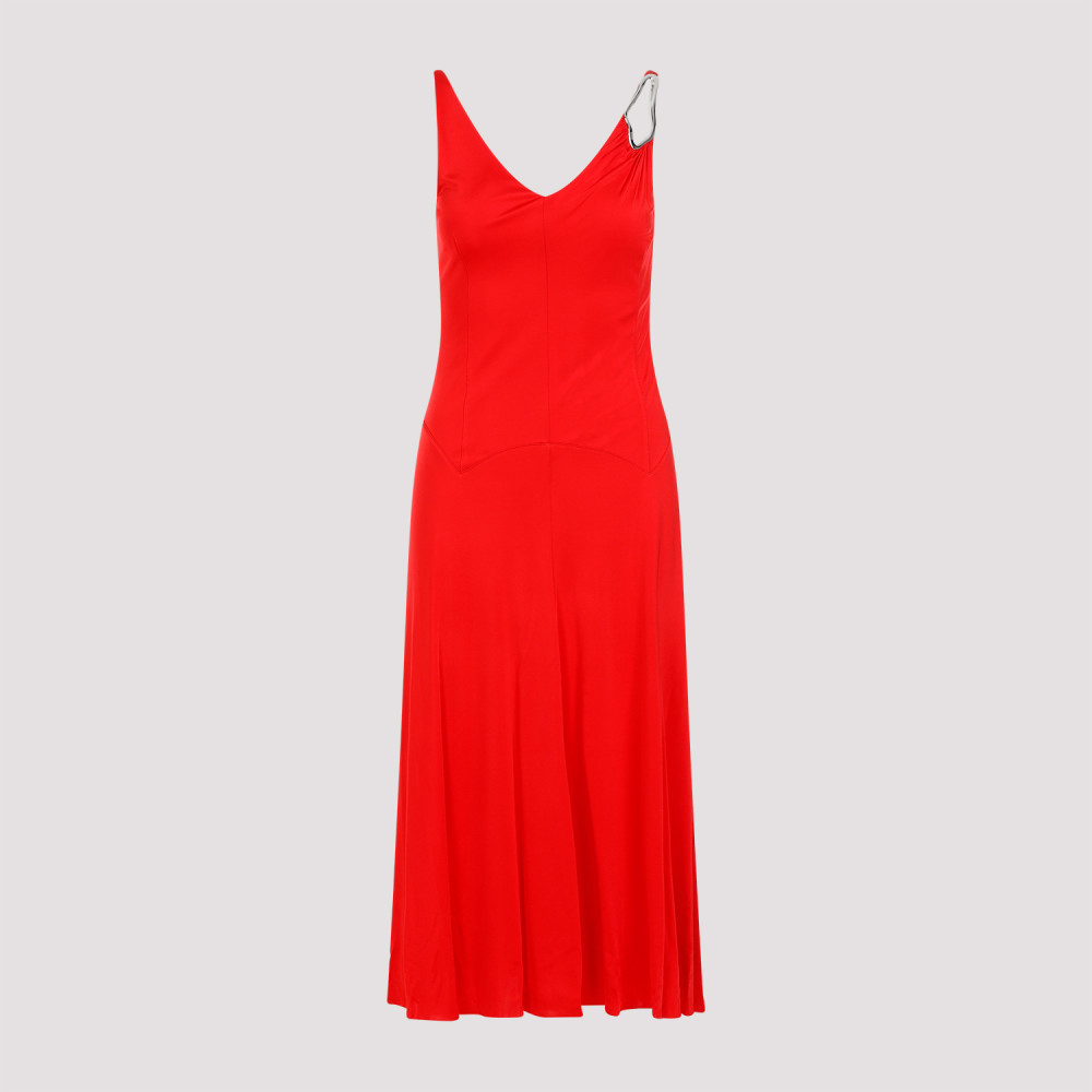Pleated A-line Midi Dress