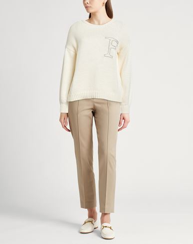 Woman Sweater Cream Size 4 Cotton, Ecobrass