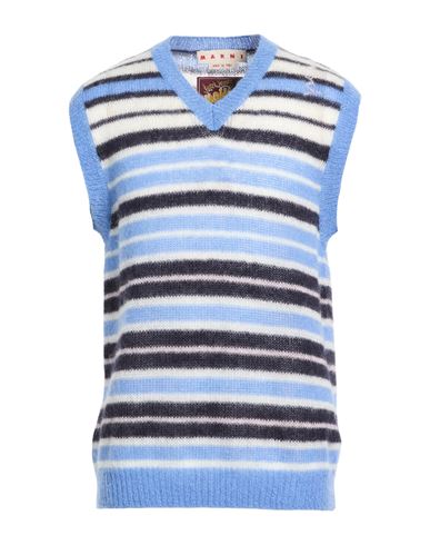 Man Sweater Blue Size 42 Mohair wool, Polyamide, Wool