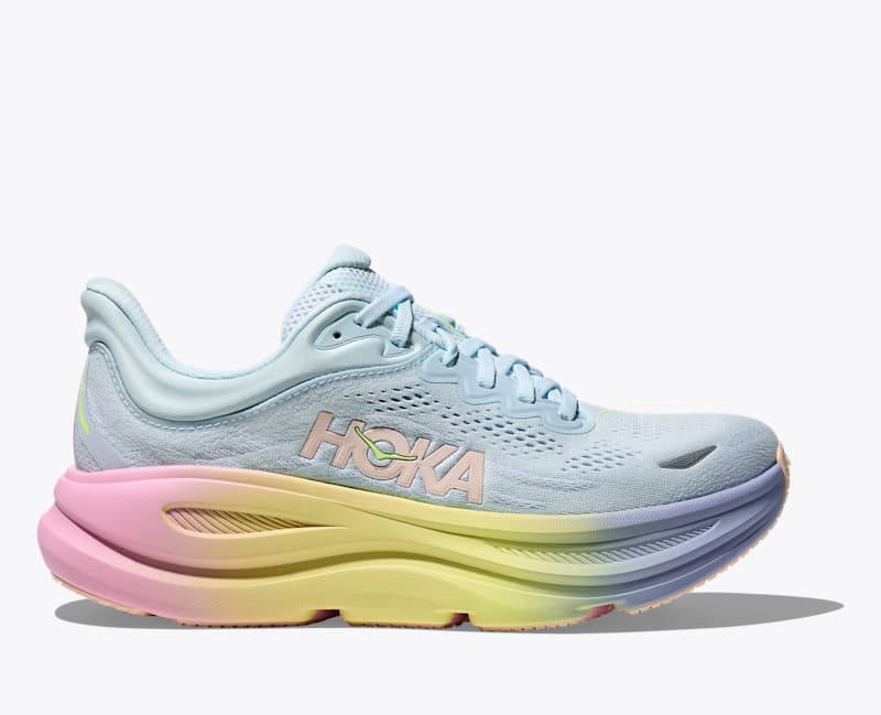 HOKA Women's Bondi 9 Shoes in Glimmering Blue/Overcast