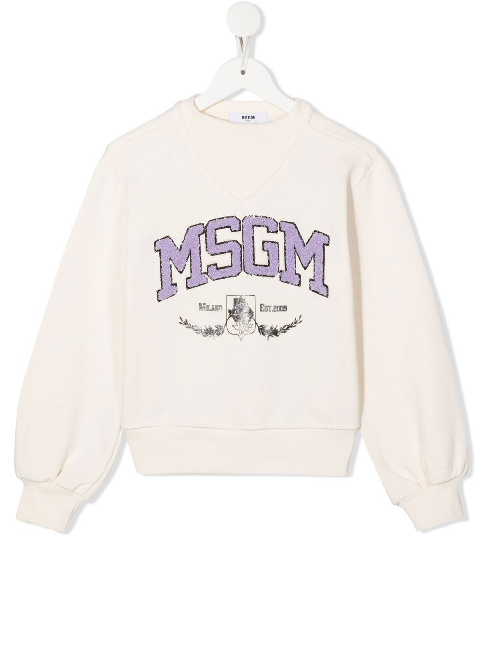 Textured-logo sweatshirt - Neutrals