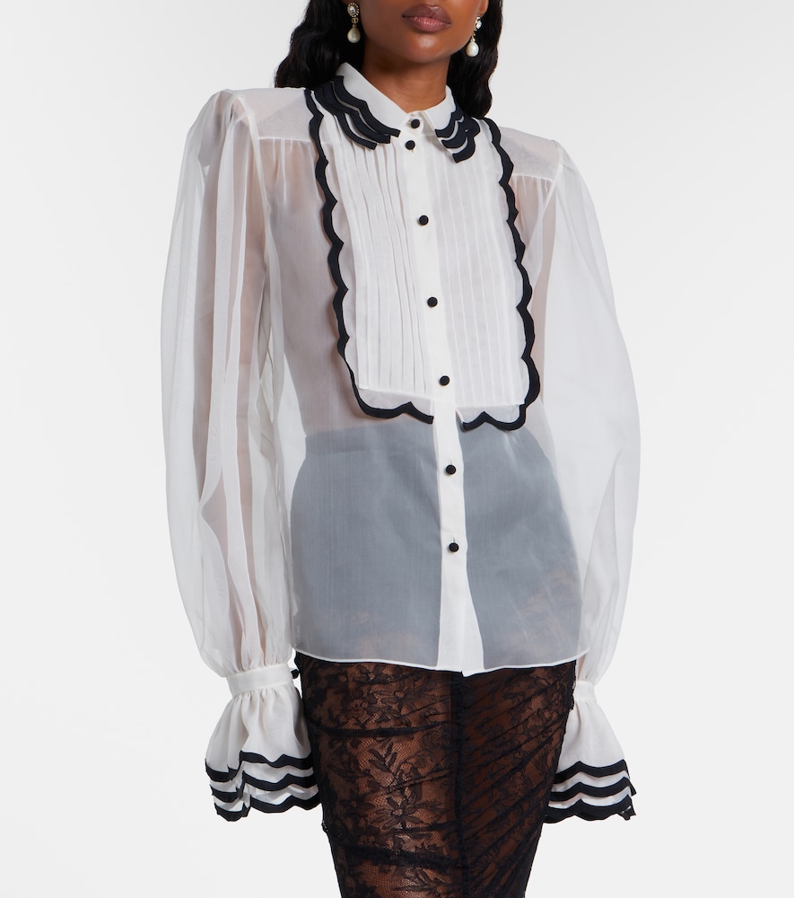 Sheer silk organza blouse