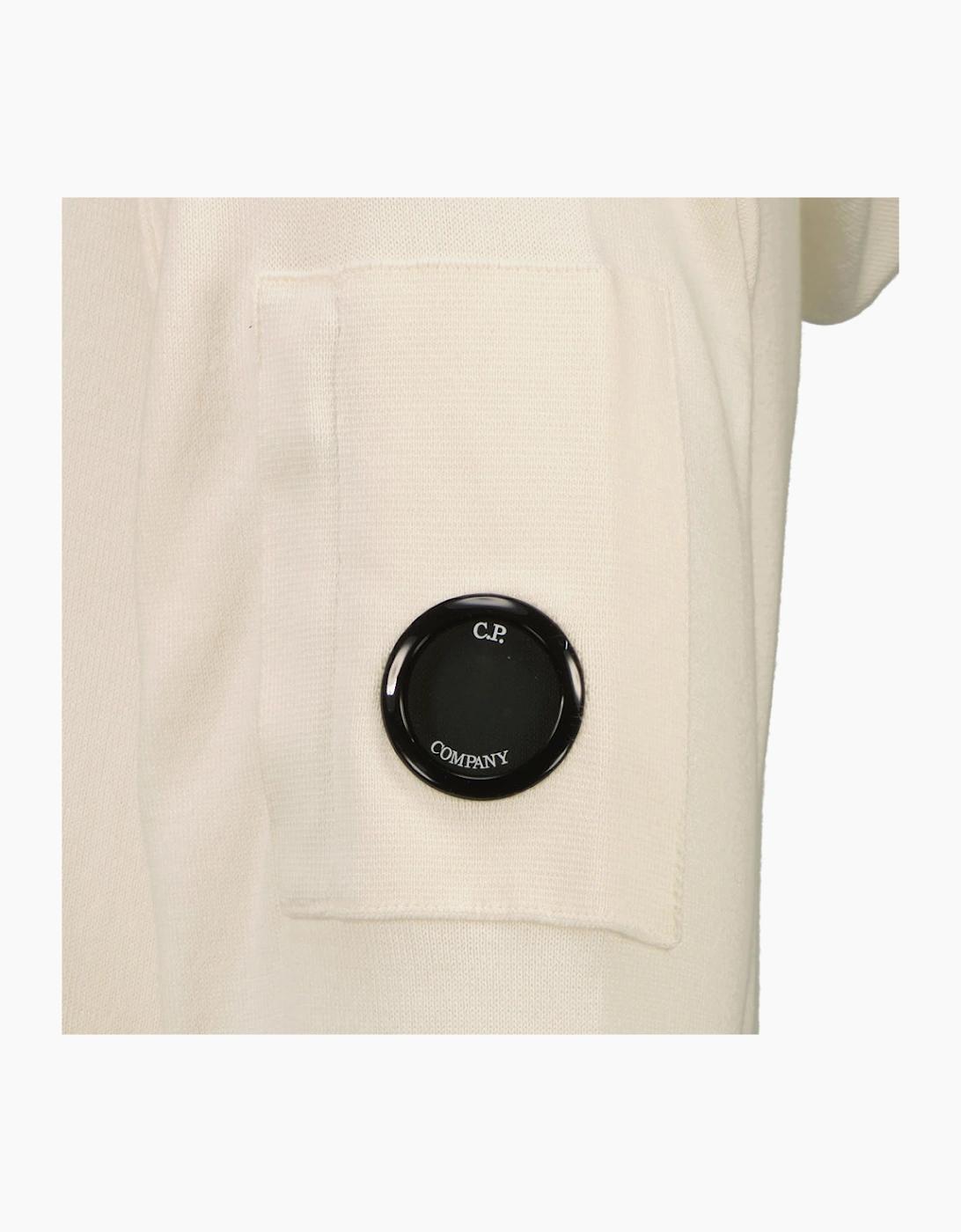 CP Company Men's Sea Island Knitted Lens Hoodie - White