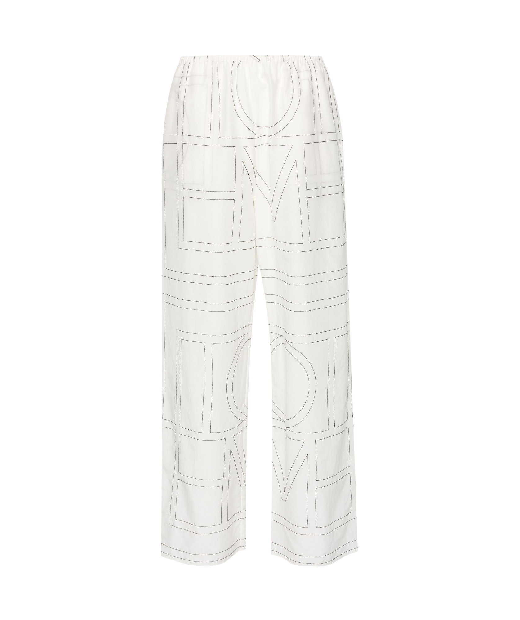 Totême Monogram Embroidered Wide-Leg Trousers