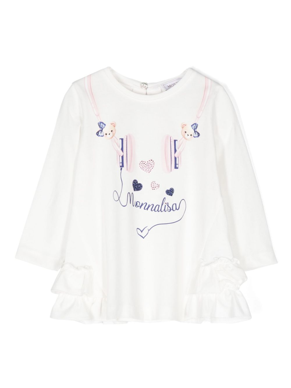 Cuffie headphones-print cotton T-shirt - White