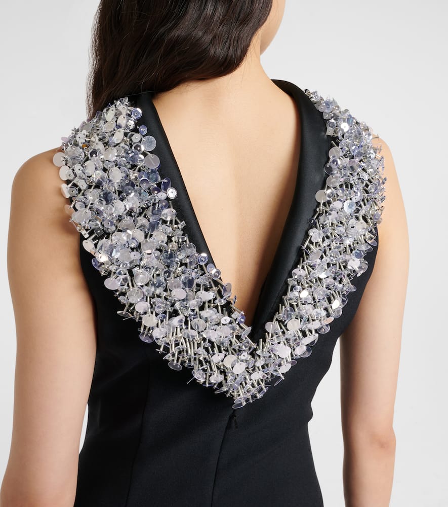 Holli embellished crêpe and satin gown