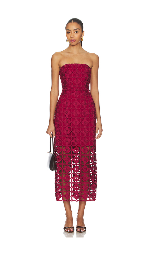 MILLY Katie Tile Lace Dress in Burgundy. 0 also , 8