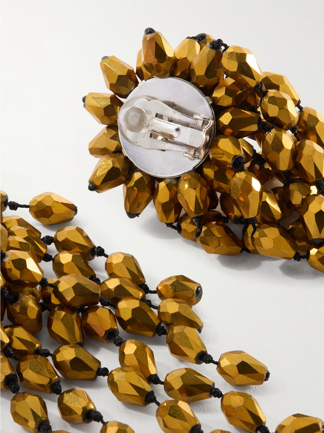 Hanabi Bead-embellished Gold-tone Earrings - One size