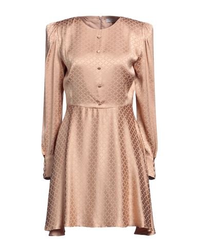 Mvp Wardrobe Woman Mini dress Beige Size 2 Viscose, Elastane