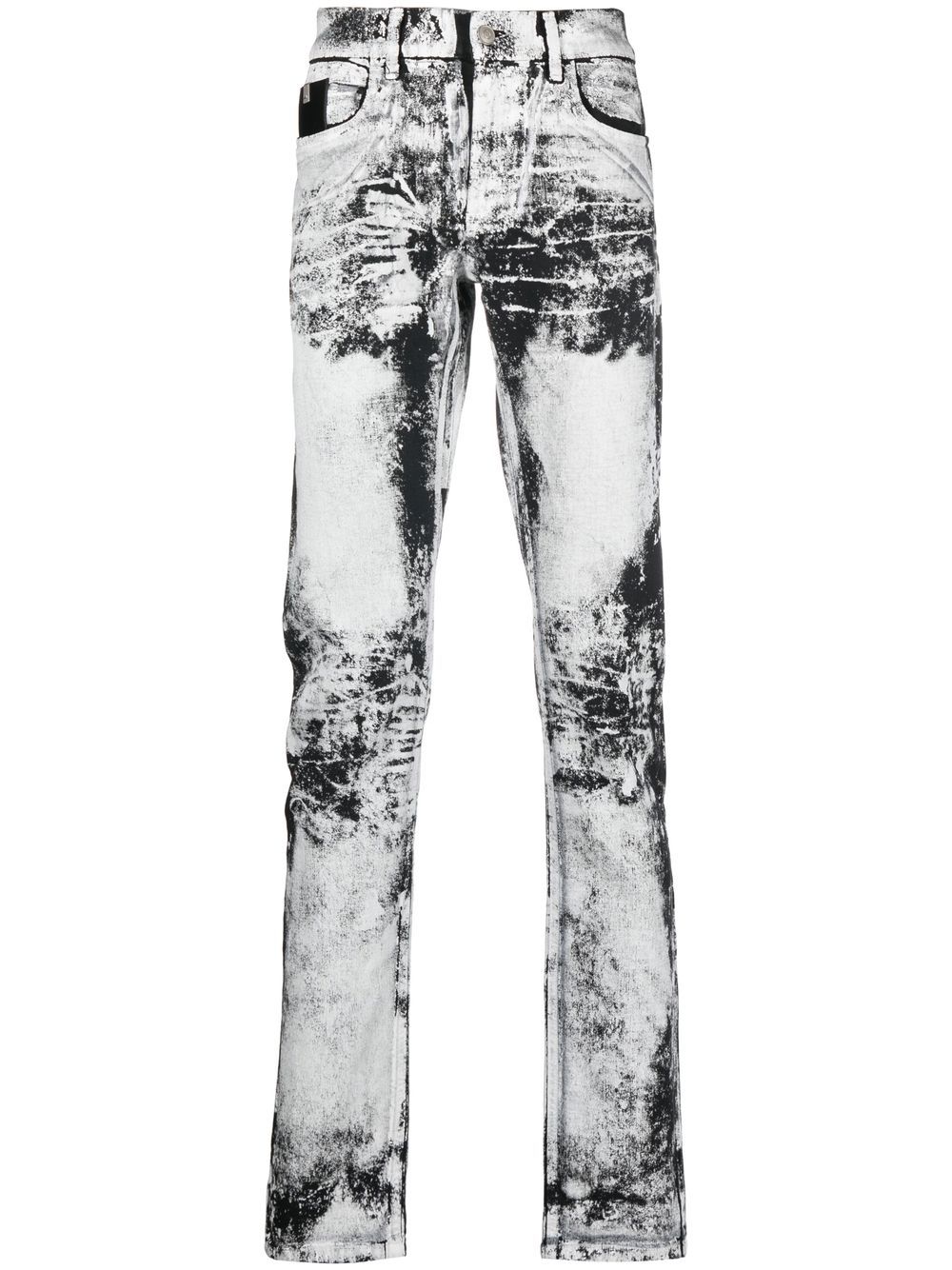 Treated monochrome skinny-jeans - Black