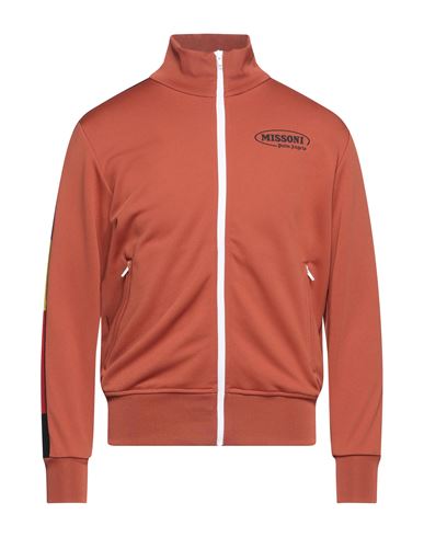 Man Sweatshirt Rust Size XS Polyester, Elastane, Cotton