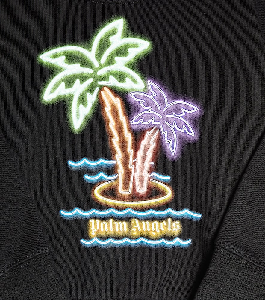 Palm Angels Kids Printed cotton jersey sweatshirt