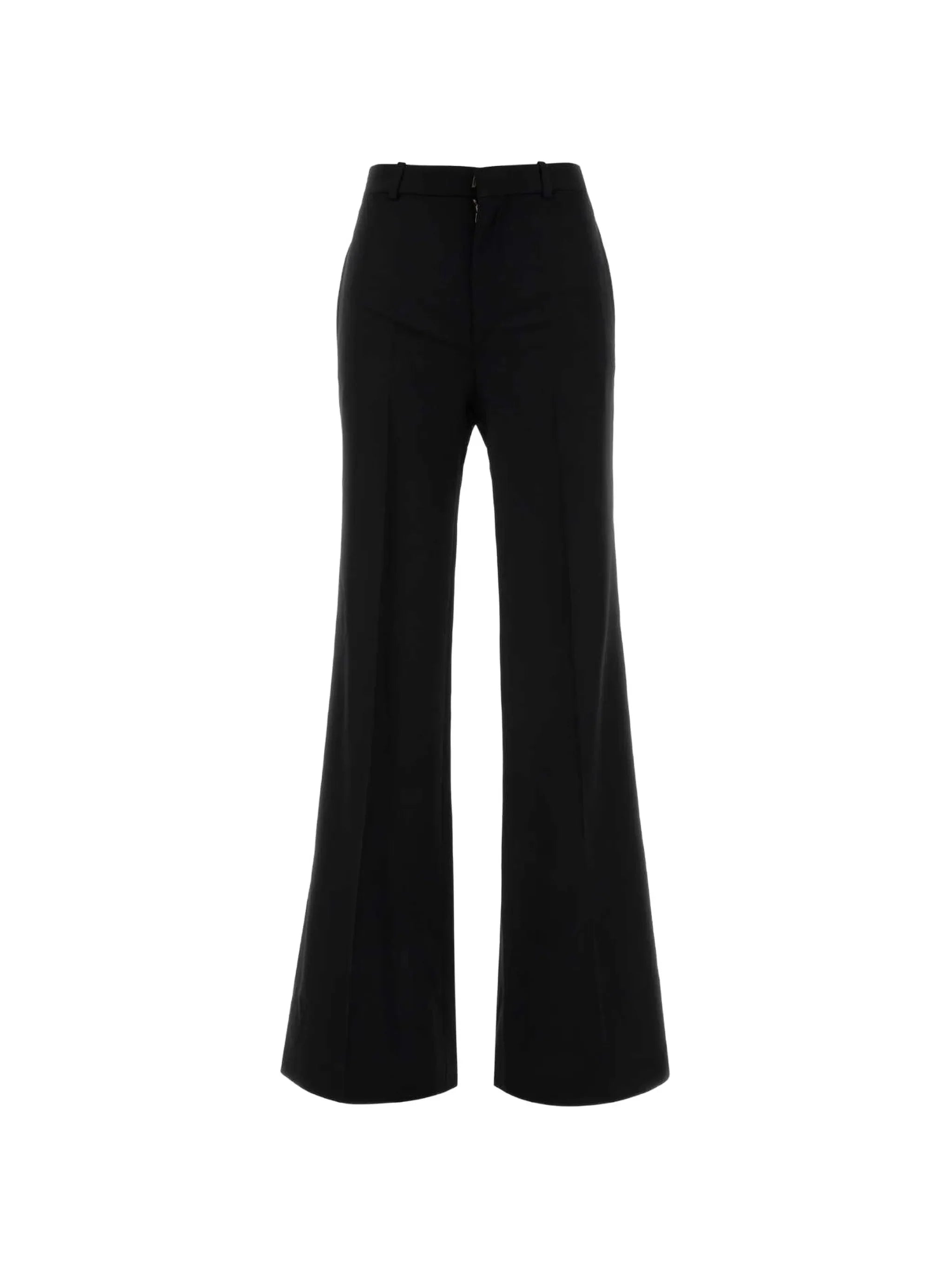 Wool Grain de Poudre Trousers — Black