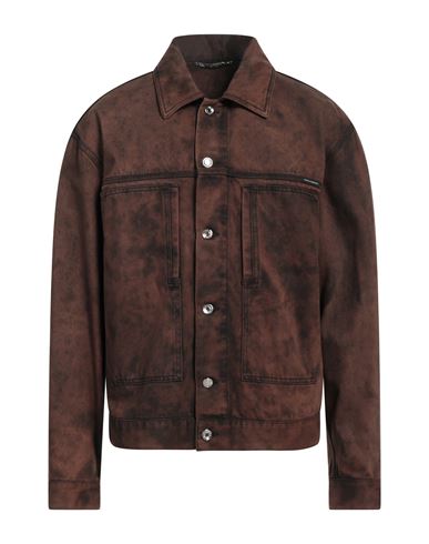 Dolce & gabbana Man Denim outerwear Brown Size 36 Cotton